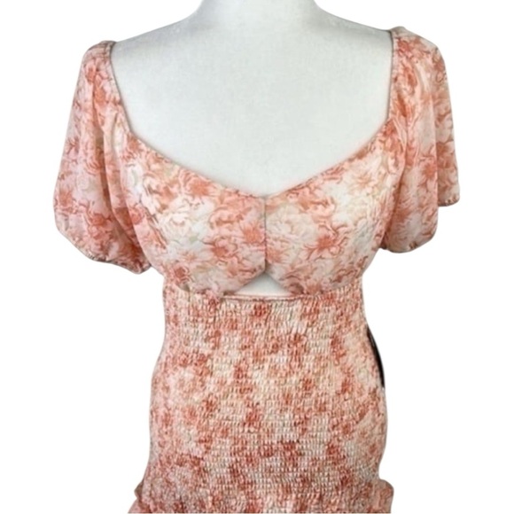 J for Justify Floral Smocked Mini Dress Size Large NWT - Picture 2 of 6